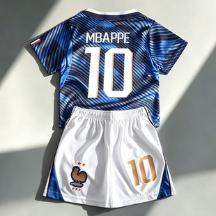 26-27赛季国家队法国姆巴佩登贝莱儿童成人足球服速干套装定制