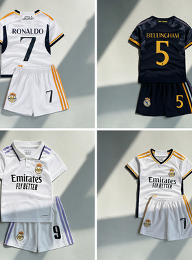 皇马C罗男女童足球服定制贝林厄姆Bellingham Real Madrid jersey