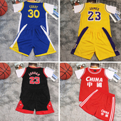 亲子篮球服套装 定制男女童幼儿园表演出服詹姆斯库里科比透气训练