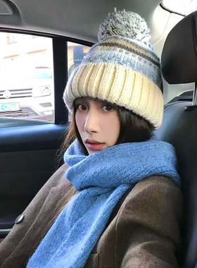 【雪国】费尔岛毛球毛线帽氛围感
