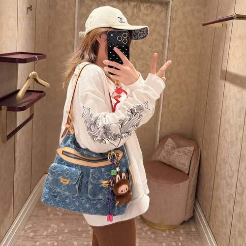 2026新款轻奢牛仔腋下托特女包
