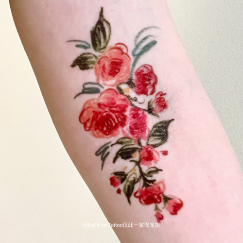 AnOtherTattoo纹身贴山茶花开