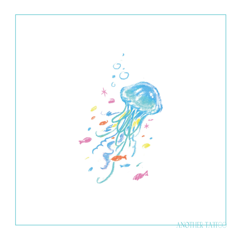 AnOtherTattoo纹身贴水母