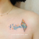 AnOther Tattoo彩色蜡笔海洋度假海螺音乐少女纹身贴买一送一防水