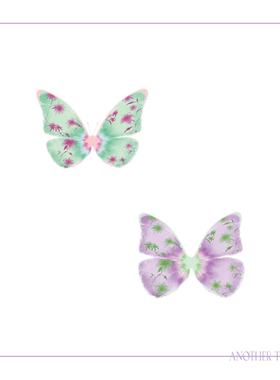 AnOther Tattoo彩色手绘新中式国风蝴蝶手臂纹身贴女买一送一防水