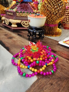 湄洲妈祖供奉桌新年斋菜花手工制作串珠保佑平安本命年凤凰花成品