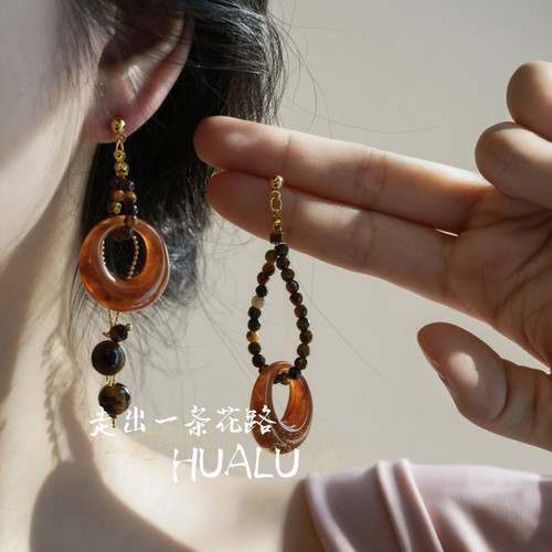HUALU-古韵藏香~复古棕色圆环
