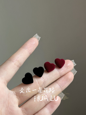 韩国秋冬可爱百搭日常丝绒耳环