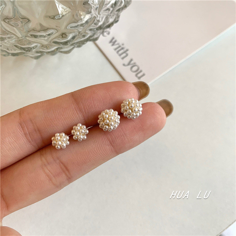 HUALU-不被定义的风格 简约迷你珍珠圆球耳钉ins韩国气质耳环耳夹