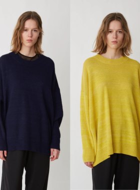 法系IM 女款 GATLINY 羊驼毛oversized圆领套头针织衫毛衣 多色