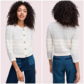 纽约轻奢KS 两色 宝石纽扣亮丝纹理针织开衫 女款 $328