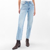 Harlow直筒水洗做旧破洞牛仔裤 $255 女款 纽约轻奢R&B