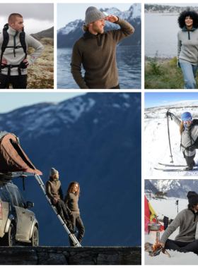 无性别 挪威户外UL 100%羊毛 复古半高拉链针织衫 毛衣 多色