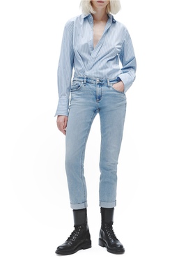 纽约轻奢R&B $245 Dre Slim 水洗做旧修身牛仔裤铅笔裤