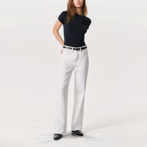 纽约轻奢R&B老钱风白色牛仔裤