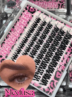 NANALASHES「美杜莎」欧美水貂毛绒质感D翘度单簇自然假睫毛