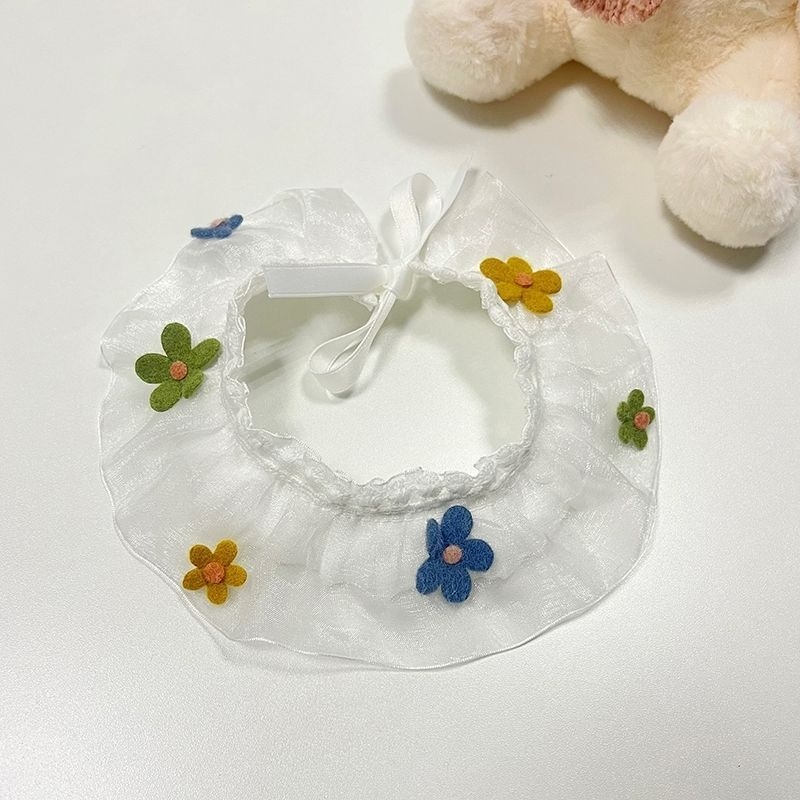 狗狗项圈泰迪猫咪布偶蕾丝围脖仙女可爱公主风口水巾围兜装饰品