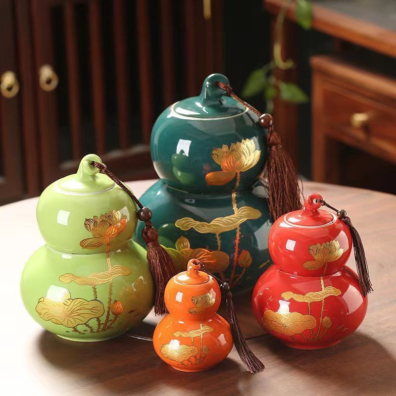 茶叶罐特价清仓葫芦茶叶罐小号家用大密封罐普洱红茶包装盒子定制
