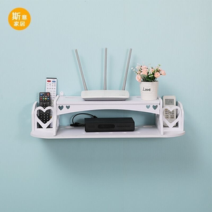 多层家用卧室挂墙路由器置物架壁挂免打孔墙上客厅收纳架子厨房