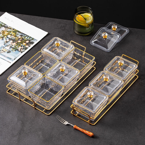 ins食品级塑料带盖零食盒大容量干果坚果分格盘茶几糖果瓜子摆盘