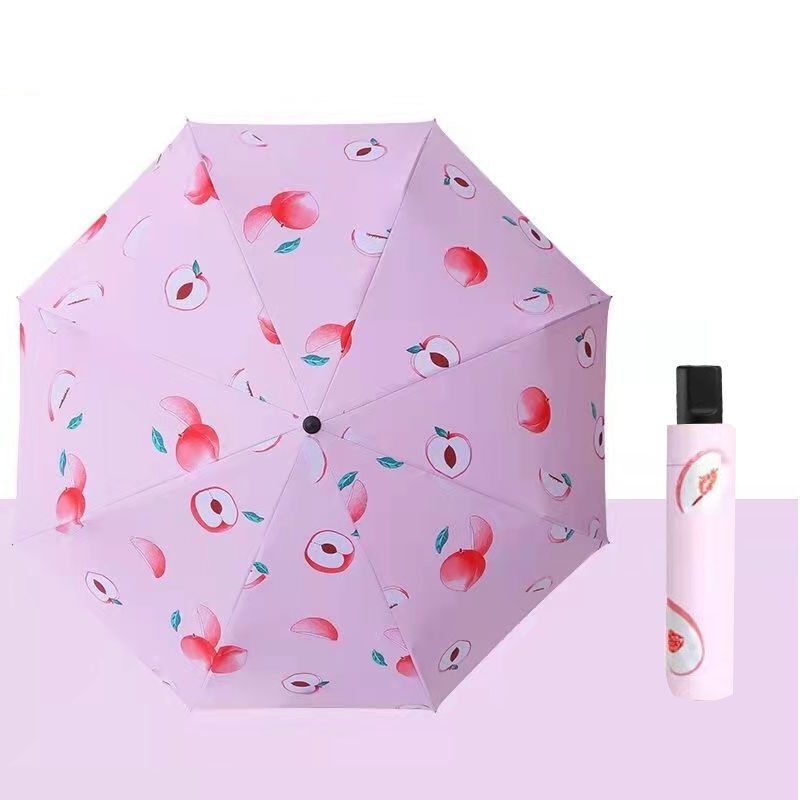 雨伞批发晴雨两用新款简约手动水果伞小清新男女通用折叠便携伞女图片