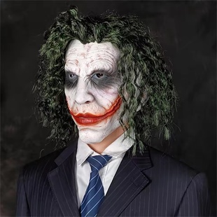 万圣节蝙蝠侠小丑面具成人男女全脸网红头套joker希斯莱杰cos面罩