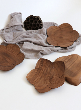 不凡木逸原创黑胡桃木盘茶托盘壶承糕点零食盘木质创意日式果盘