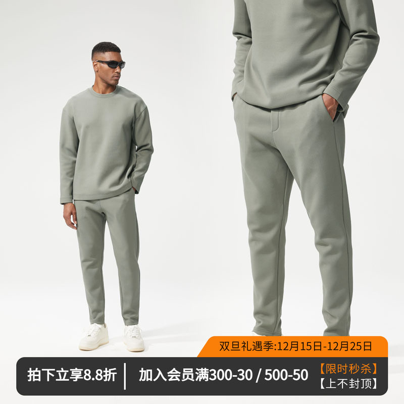 维特客针织加绒小脚卫裤男