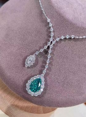 莫桑石满钻人鱼之泪锁骨链