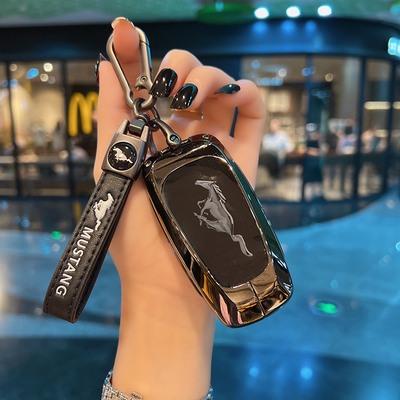 适用于福特野马钥匙套金属mustang汽车钥匙包扣壳野马电马高档