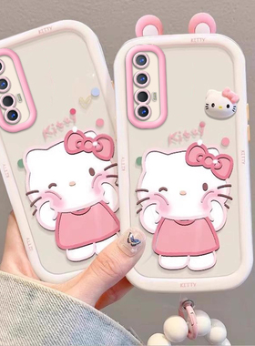 泡芙kt猫OPPOReno3Pro壳PCRM00情侣全包防摔软男女可爱套外壳