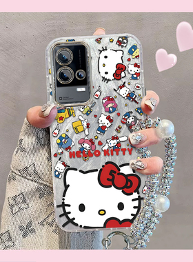 精孔kt猫iQOO8手机壳V2136A情侣全包防摔硅胶高级男女可爱套外壳