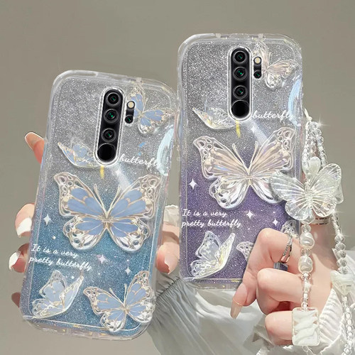 红米note8PRO手机壳红米note 13透明12蝴蝶套全包+防摔T潮4奢华14高档11手链9闪粉10男女10a潮7薄5款6新redmi