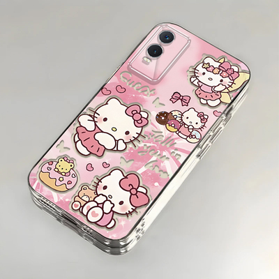 卡通kt猫vivoY76s壳透明v2156a全包防摔软高级男女可爱套外壳