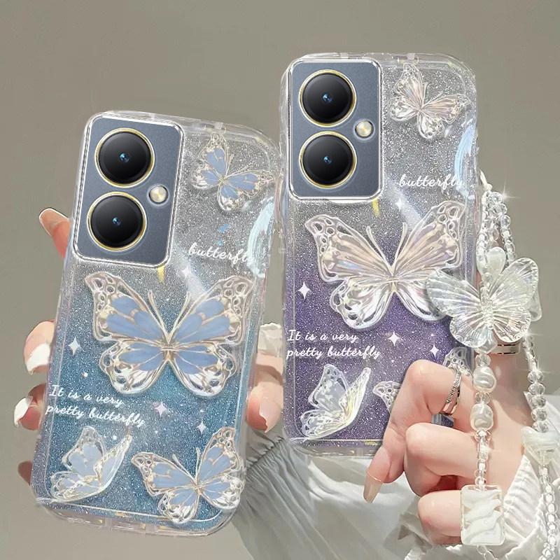 vivo Y35+手机壳Y3S透明Y5S软Y7S套Y9S全包M+防摔E潮Y3高级Y31S感Y30蝴蝶Y33款Y32男女vivoY35+新Y36薄Y37