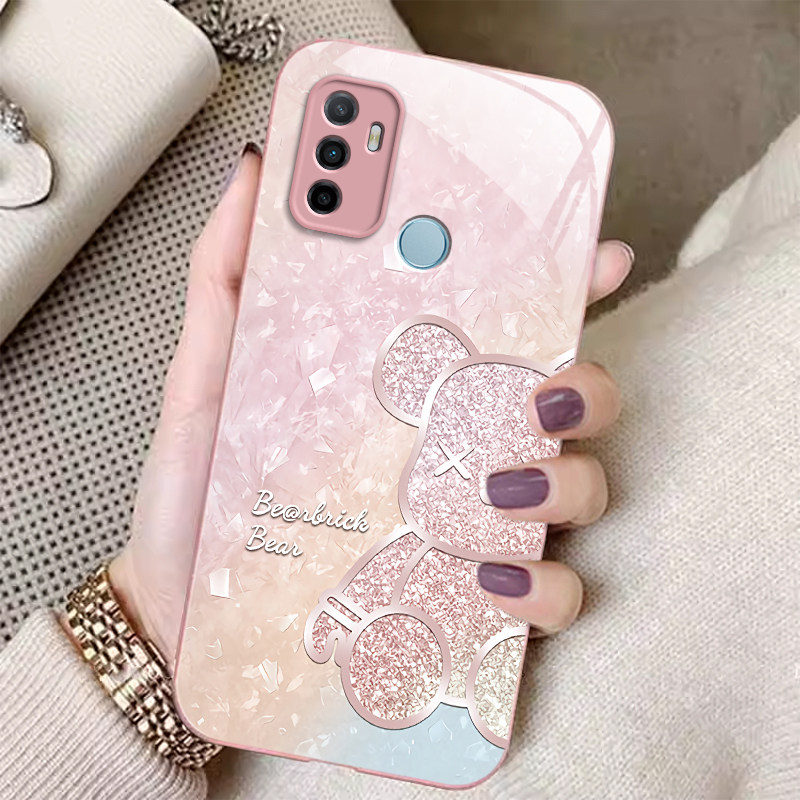 OPPO A32/A36手机壳硅胶全包A53[5G]/A55[5G]/A55S套保护套软玻璃超薄暴力熊新款高档卡通可爱