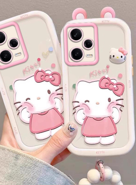 泡芙kt猫红米Note12Pro壳22101316C情侣全包防摔女可爱套外壳
