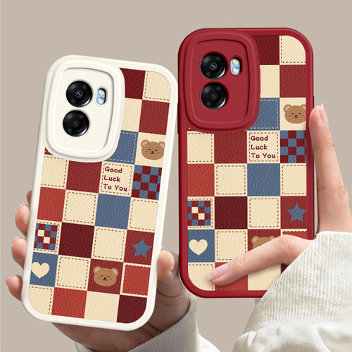 OPPO A57[5G]/A58/A58X手机壳硅胶新款高档卡通可爱全包套保护套软格子熊A72[5G]/A73