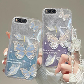 适用小米note3手机壳透明软套note3全包防摔可爱硅胶潮奢华高档蝴蝶手链