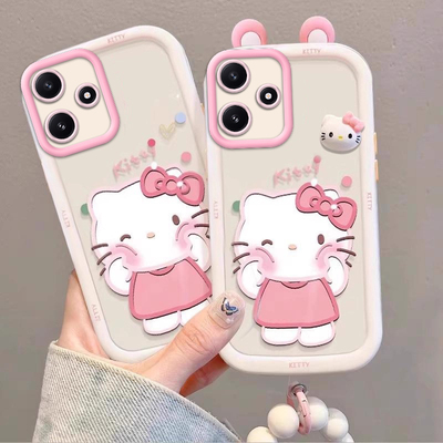 泡芙kt猫红米Note12R壳23076RA4BC情侣全包防摔女可爱套外壳