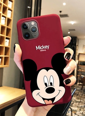 苹果13手机壳12/pro/max/11/x/s/xR/8/7/6s/plus软硅胶套米奇薄潮红色春节新年兔年