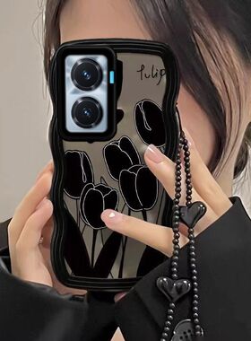 vivoy77手机壳 vivo y30/y33s/y35/y52s/y5s/y3/y76s/y77e/y85全包波浪y93女透明软硅胶磨砂防摔外套郁金香