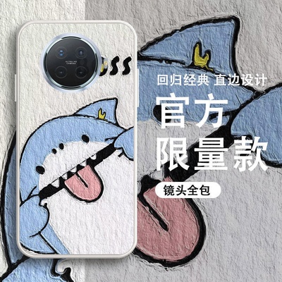 油画淘气鲨鱼柴犬熊猫手机壳