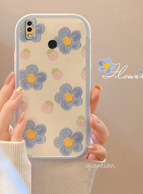 荣耀Note10手机壳创意可爱全包闺蜜防摔蓝花潮款仙女清新RLV-AL09