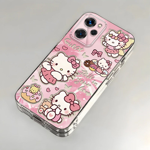 卡通kt猫红米Note12Pro极速版壳透明22101320C全包防摔可爱套