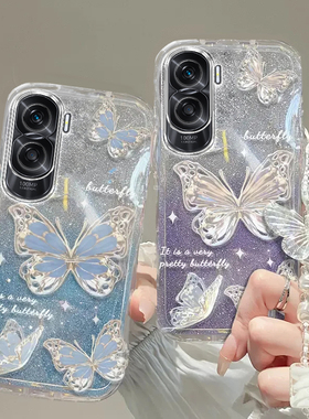 荣耀x50i手机壳荣耀x10透明x30蝴蝶x60套x40全包pro防摔60潮8x奢华9x高档手链80闪粉100款40新50软70女honor