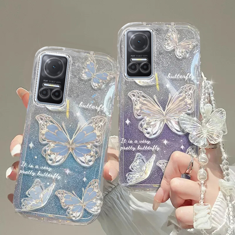 荣耀play6T手机壳荣耀play 3透明蝴蝶4套5全包pro防摔T潮note10奢华9高档C手链30闪粉100款40新50软80女honor