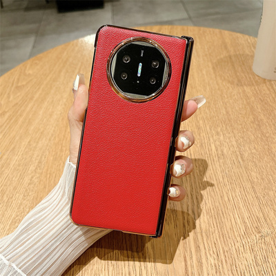 牛皮适用华为matext非凡大师手机壳新款mateXT三折叠屏真皮磁吸翻盖镜头全包防摔高端xt保护套超薄