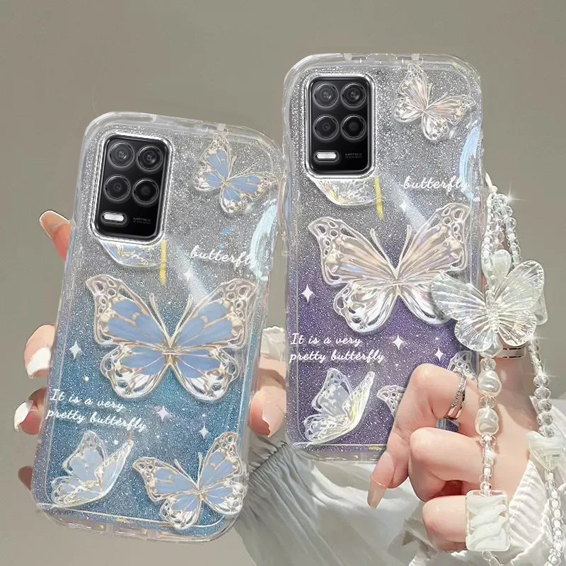 Realme真我Q3手机壳Realme Q透明Q2蝴蝶Q5套25全包X2防摔X7潮V3新V11高档V15手链V60闪粉23大师V30狂欢V50