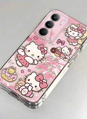 卡通kt猫realme真我V70壳透明RMX3946全包防摔男女可爱套外壳